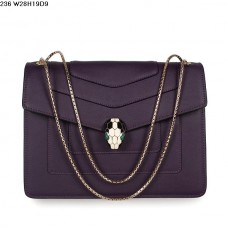 Torba Bvlgari Serpenti GM ze skóry cielęcej w kolorze fioletowym