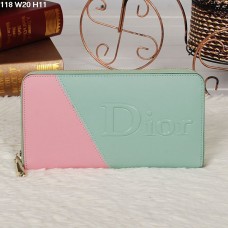 Portfel Christian Dior Multicolor Light Green/Jasnoróżowy z zamkiem błyskawicznym 118 Portfel Christian Dior Multicolor Light Green/Jasnoróżowy z zamkiem błyskawicznym 118