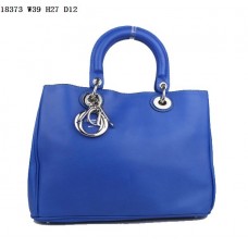 Dior Diorissimo Jumbo Bag Szafirowo-niebieska skóra Nappa (srebrzysty sprzęt) 18373