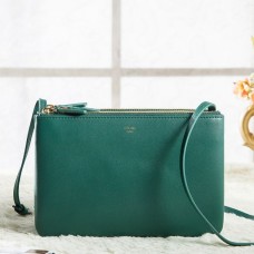 Celine Small Trio Crossbody Bag z zielonej skóry cielęcej Celine Small Trio Crossbody Bag z zielonej skóry cielęcej