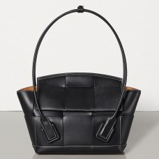 Torba Bottega Veneta Arco 33 Intrecciato z czarnej skóry cielęcej