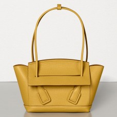 Torebka Bottega Veneta Arco 48 z żółtej ziarnistej skóry cielęcej