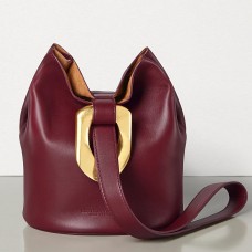 Torba typu drop bag Bottega Veneta ze skóry nappa w kolorze bordowym