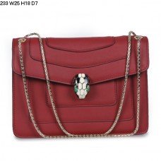 Torba na ramię Bvlgari Serpenti Calfskin Leather GM Wine Red 233 Torba na ramię Bvlgari Serpenti Calfskin Leather GM Wine Red 233