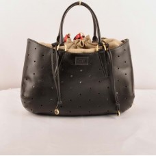 Duża torba Fendi B Fab Black Ferrari ze skóry perforowanej z uchwytem u góry Duża torba Fendi B Fab Black Ferrari ze skóry perforowanej z uchwytem u góry