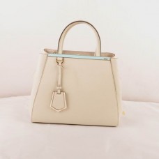 Fendi 2jours Beige Cross Veins Leather Small Bag
