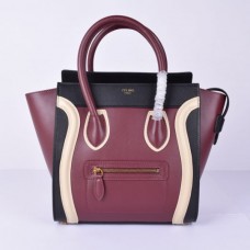 Torba podróżna Celine Medium Luggage Tote w kolorze czarno-białym i winnym Torba podróżna Celine Medium Luggage Tote w kolorze czarno-białym i winnym