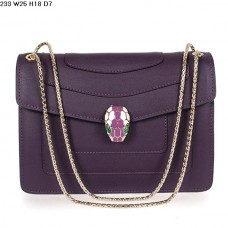Torba Bvlgari Serpenti GM ze skóry cielęcej w kolorze fioletowym