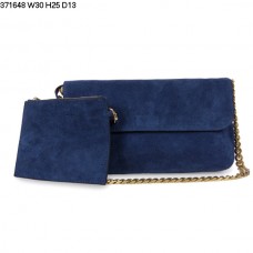 Celine Gourmette Torba na ramię ze skóry zamszowej Sapphire Blue 371648 Celine Gourmette Torba na ramię ze skóry zamszowej Sapphire Blue 371648