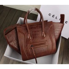 Torba Celine Coffee Boston Croco Leather
