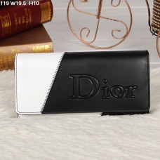 Christian Dior Wielokolorowy czarno-biały portfel z klapką 119 Christian Dior Wielokolorowy czarno-biały portfel z klapką 119