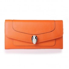 Bvlgari Serpenti Original Leather Wallet Orange 201302 Bvlgari Serpenti Original Leather Wallet Orange 201302