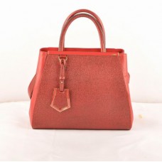 Fendi 2jours Dark Red Cross Veins/Ferrari Leather Small Bag