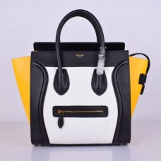 Duża torba podróżna Celine w kolorze czarno-białym i żółtym