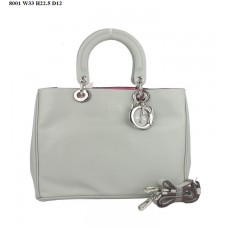 Dior Diorissimo Mała Torebka Szara Skóra Nappa (Srebrne Okucia) 8001