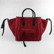 Torebki Celine Red Black Boston Suede Torebki Celine Red Black Boston Suede