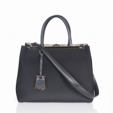 Fendi 2Jours Czarna płócienna torebka z uchwytem u góry
