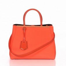 Fendi 2Jours Pomarańczowa płócienna torba z uchwytem u góry