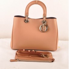 Dior Diorissimo Średnia Torba Camel Oryginalna Skóra (Złote Okucia) 603