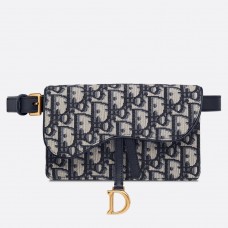 Niebieska torebka Dior Oblique Saddle Belt Bag Niebieska torebka Dior Oblique Saddle Belt Bag