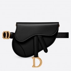 Torebka Dior Saddle Belt Bag z czarnej gładkiej skóry cielęcej Torebka Dior Saddle Belt Bag z czarnej gładkiej skóry cielęcej