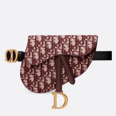 Torebka Dior Saddle Belt Bag z bordowego płótna Oblique Torebka Dior Saddle Belt Bag z bordowego płótna Oblique