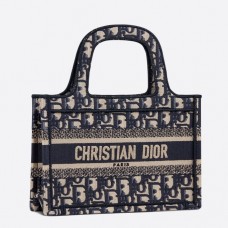 Torba Dior Mini Book Tote z niebieskiego płótna oblique Torba Dior Mini Book Tote z niebieskiego płótna oblique