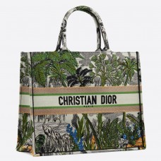 Torba na książki Dior w kolorze zielonym Toile De Jouy Tropicalia