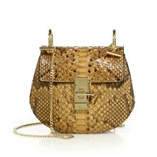 Chloe Drew Mini Python Crossbody Bag Honey Chloe Drew Mini Python Crossbody Bag Honey