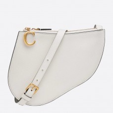 Torebka Dior Saddle Trio z paskiem w białej skórze cielęcej