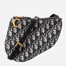 Saszetka Dior Saddle Trio z paskiem w kolorze niebieskim, płócienna, ukośna Saszetka Dior Saddle Trio z paskiem w kolorze niebieskim, płócienna, ukośna