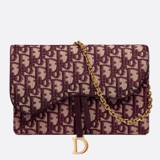 Kopertówka Dior Bordeaux Oblique Saddle Chain Kopertówka Dior Bordeaux Oblique Saddle Chain