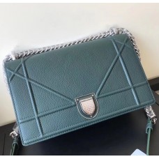 Torebka Dior Diorama Flap Bag z zielonej licowej skóry cielęcej