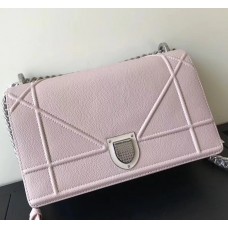 Torebka Dior Diorama Flap Bag z jasnoróżowej licowej skóry cielęcej