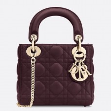 Dior Bordeaux Lambskin Mini Lady Dior Torebka z łańcuszkiem Dior Bordeaux Lambskin Mini Lady Dior Torebka z łańcuszkiem