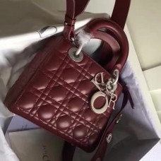 Torebka Dior My Lady Dior w kolorze bordowym z jagnięcej skóry