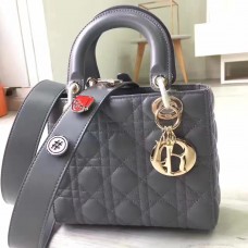 Torebka Dior My Lady Dior z szarej skóry jagnięcej