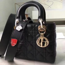 Torebka Dior My Lady Dior z czarnej skóry jagnięcej