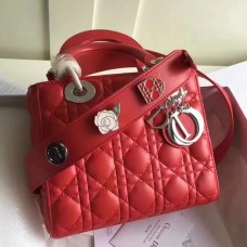Torebka Dior My Lady Dior z czerwonej skóry jagnięcej