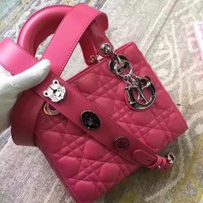 Torebka Dior My Lady Dior w kolorze różowo-czerwonej skóry jagnięcej