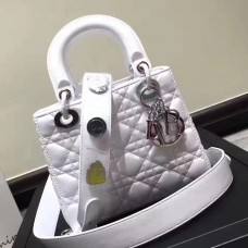Torebka Dior My Lady Dior z białej skóry jagnięcej