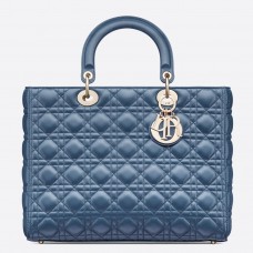 Duża torebka Dior Lady Dior w kolorze dżinsowym Cannage Lambskin Duża torebka Dior Lady Dior w kolorze dżinsowym Cannage Lambskin