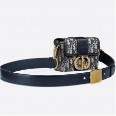 Torebka Dior 30 Montaigne Box Bag z niebieskiego płótna Oblique Torebka Dior 30 Montaigne Box Bag z niebieskiego płótna Oblique
