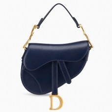 Dior Mini Torebka Saddle Bag z Niebieskiej Skóry Cielęcej Dior Mini Torebka Saddle Bag z Niebieskiej Skóry Cielęcej