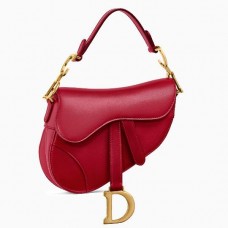 Dior Mini Torebka Saddle Bag z Czerwonej Skóry Cielęcej Dior Mini Torebka Saddle Bag z Czerwonej Skóry Cielęcej