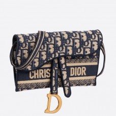Dior Saddle Pochette w kolorze niebieskim, płóciennym Dior Saddle Pochette w kolorze niebieskim, płóciennym