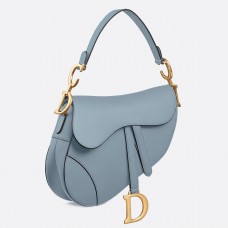 Torebka Dior Saddle Bag z jasnoniebieskiej licowej skóry cielęcej