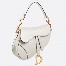 Torebka Dior Saddle Bag z białej licowej skóry cielęcej