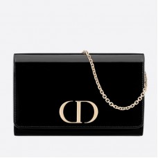 Portfel Dior 30 Montaigne na łańcuszku z czarnej lakierowanej skóry cielęcej Portfel Dior 30 Montaigne na łańcuszku z czarnej lakierowanej skóry cielęcej