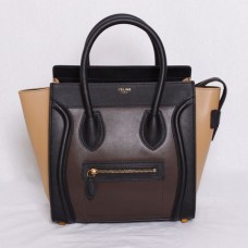 Torba podróżna Celine Medium Luggage Tote w kolorze czarnej kawy i moreli Torba podróżna Celine Medium Luggage Tote w kolorze czarnej kawy i moreli